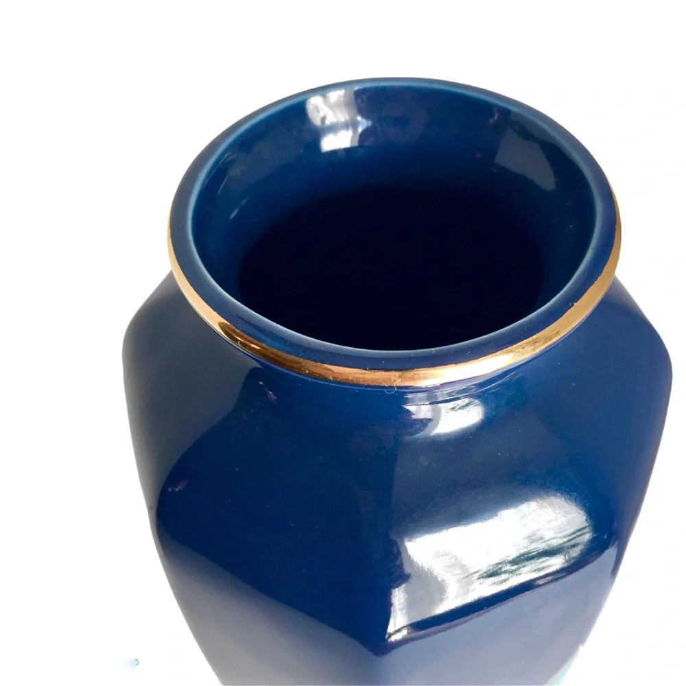 Vintage Made in Japan  Irises Vase w/ Gold… - Picture 4 of 6